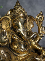 Brass - Ganesha On A Chowki Wl2555 Figurines