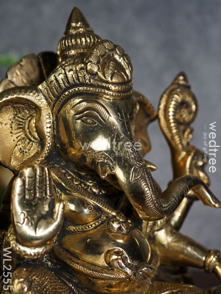 Brass - Ganesha On A Chowki Wl2555 Figurines