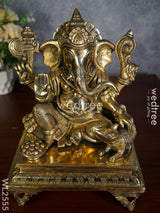 Brass - Ganesha On A Chowki Wl2555 Figurines