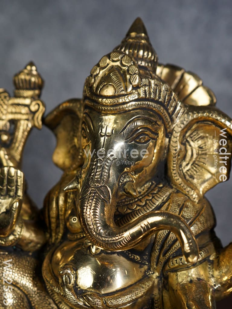 Brass - Ganesha On A Chowki Wl2555 Figurines