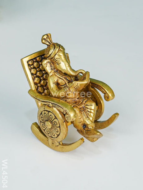 Brass Sitting Ganesha With Book - Wl4504 Figurines