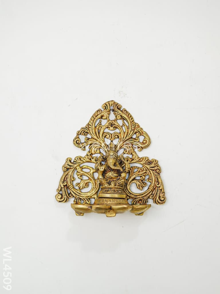 Brass Ganesha Six-Face Wall Hanging Diya - Wl4509