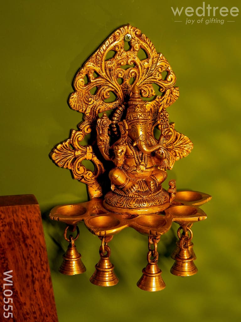 Brass Ganesha Wall Hanging - Wl0555 Diya