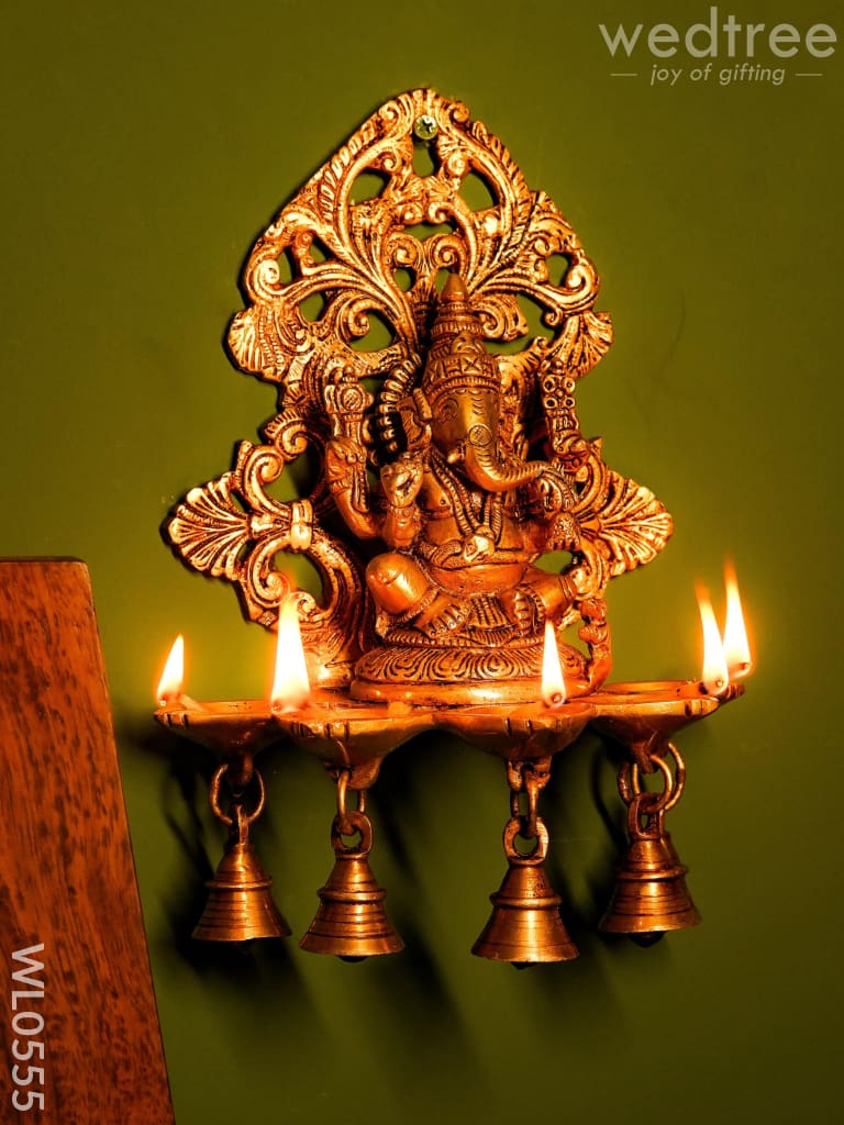 Brass Ganesha Wall Hanging - Wl0555 Diya