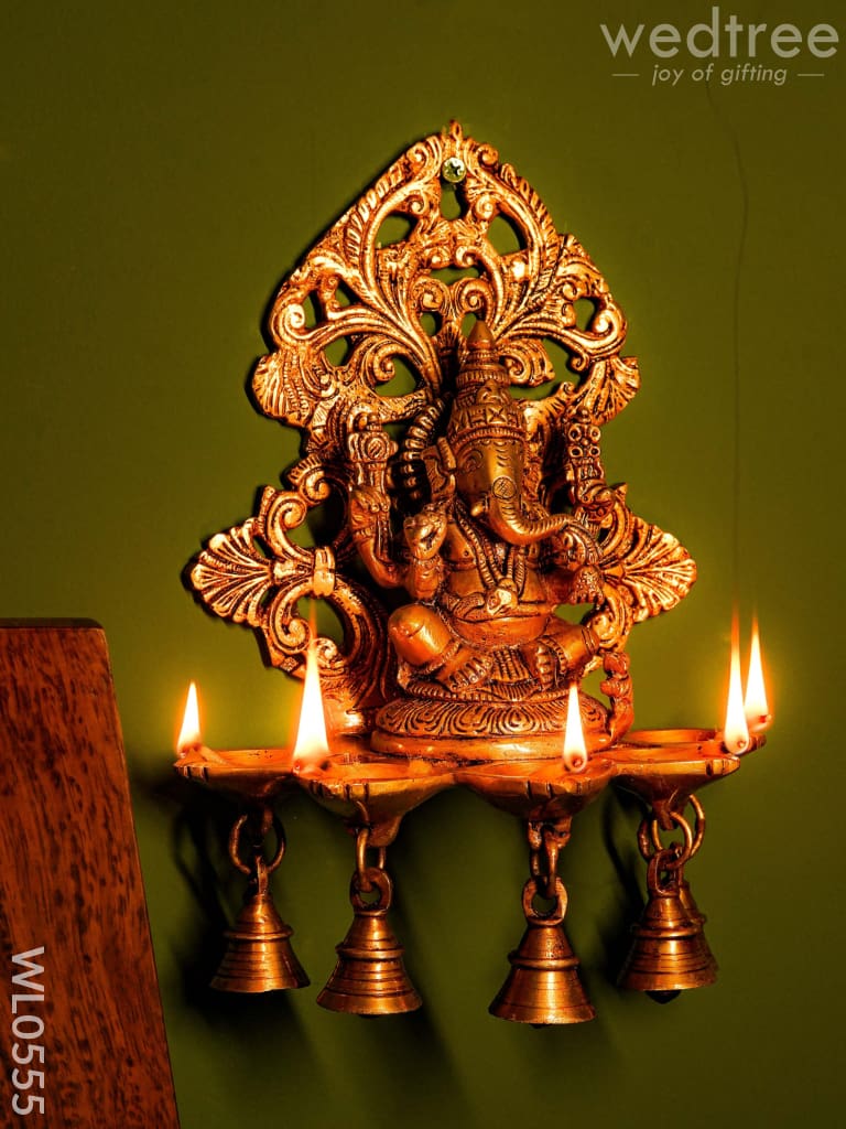 Brass Ganesha Wall Hanging - Wl0555 Diya