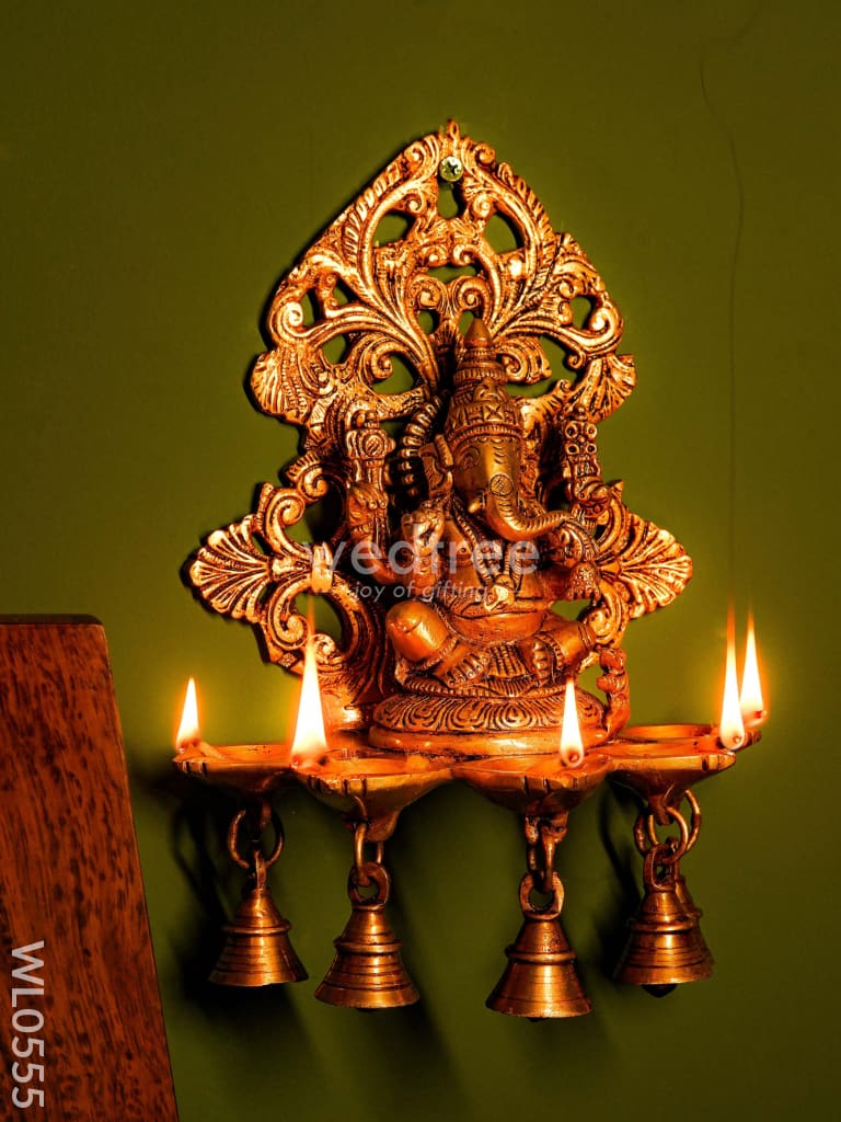 Brass Ganesha Wall Hanging - Wl0555 Diya