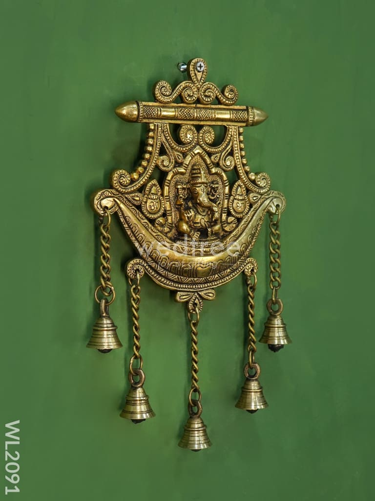 Brass Ganesha Wall Hanging - Wl2091 Diya