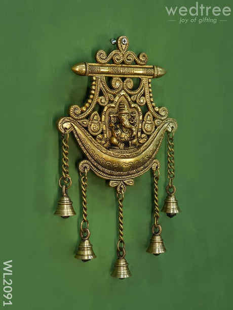 Brass Ganesha Wall Hanging - Wl2091 Diya