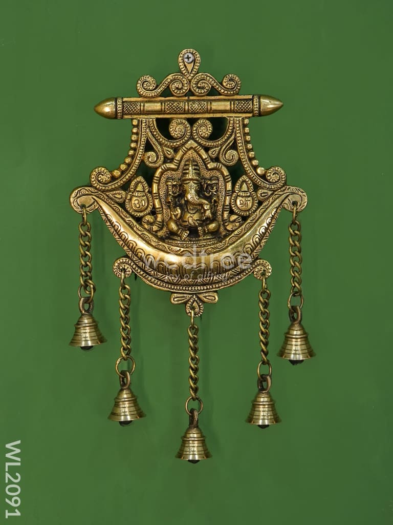 Brass Ganesha Wall Hanging - Wl2091 Diya