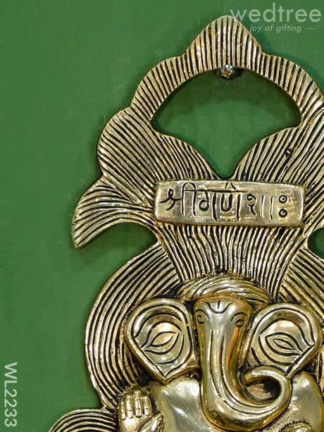 Brass Ganesha Wall Hanging - Wl2233 Figurines