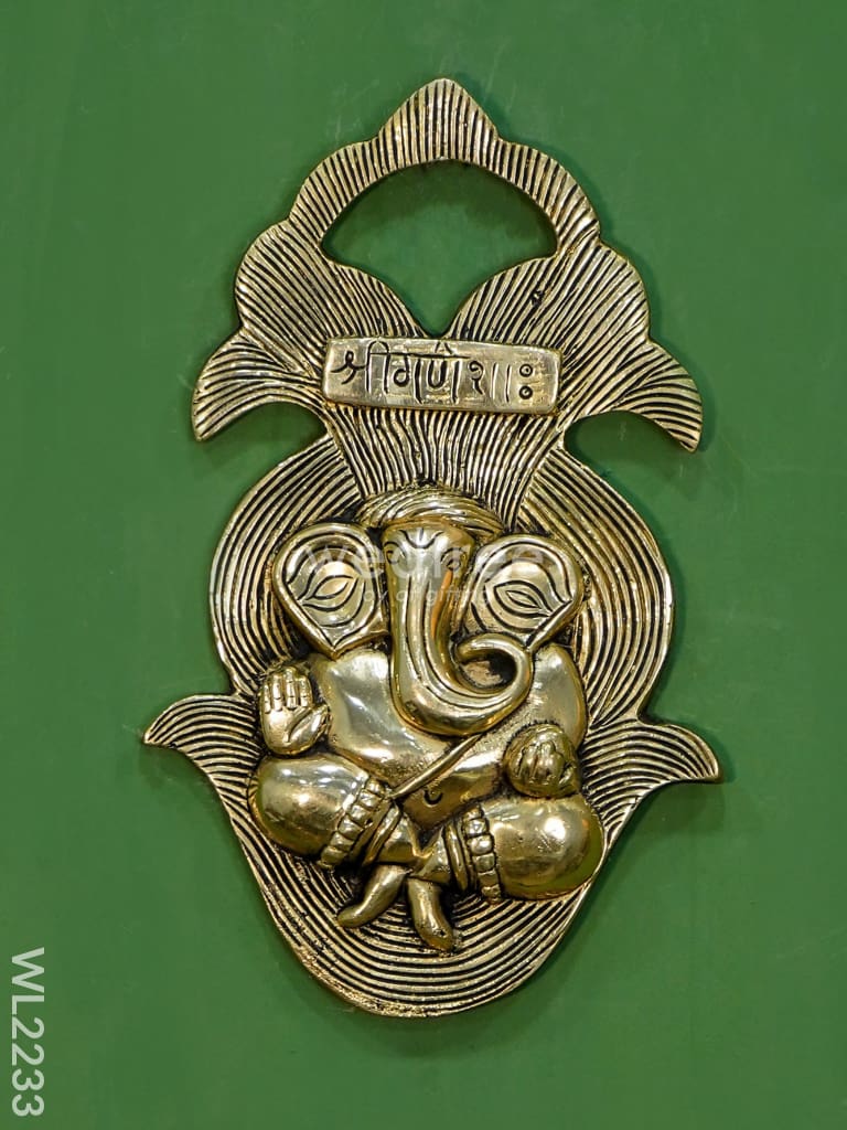 Brass Ganesha Wall Hanging - Wl2233 Figurines