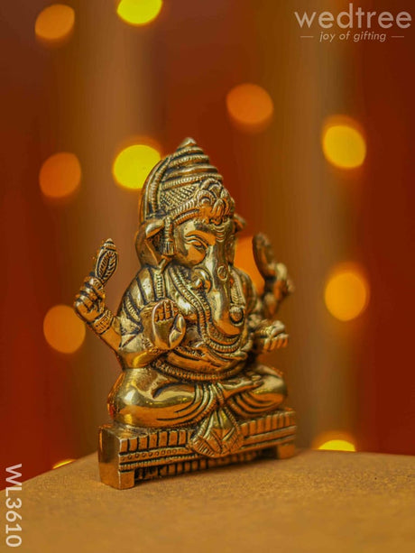 Brass Ganesha Wall Hanging - Wl3610 Figurines