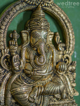 Brass Ganesha Wall Hanging - Wl3628 Figurines