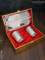 Brass Glass Set With Tray - Wl2223 Utility