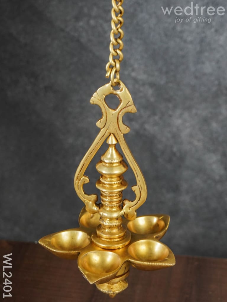 Brass Hanging 5 Face Diya - Wl2401