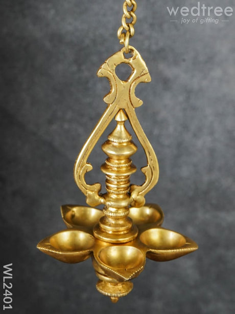 Brass Hanging 5 Face Diya - Wl2401