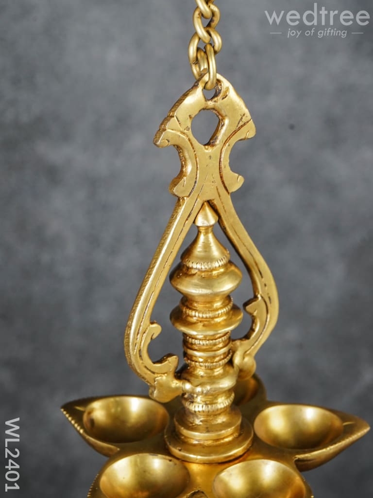 Brass Hanging 5 Face Diya - Wl2401