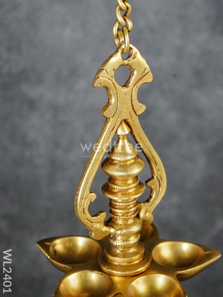 Brass Hanging 5 Face Diya - Wl2401