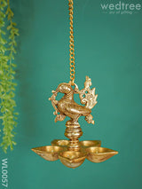 Brass Hanging Annapakshi Five-Face Diya - Wl0057 Wall