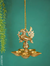 Brass Hanging Annapakshi Five-Face Diya - Wl0057 Wall