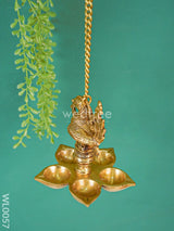 Brass Hanging Annapakshi Five-Face Diya - Wl0057 Wall