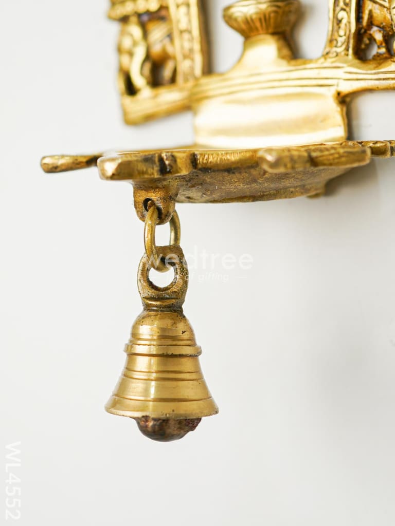 Brass Ganesha Diya With Bell - Wl4552