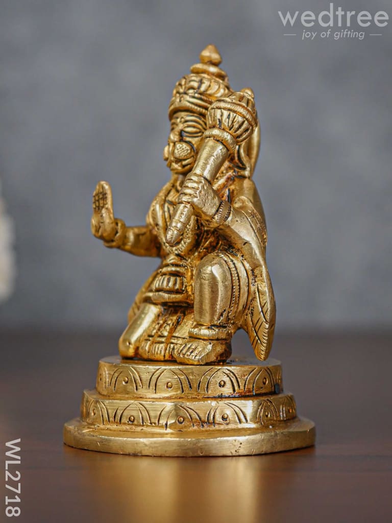 Brass Hanuman Idol - Brown Antique Finish Wl2718 Figurines