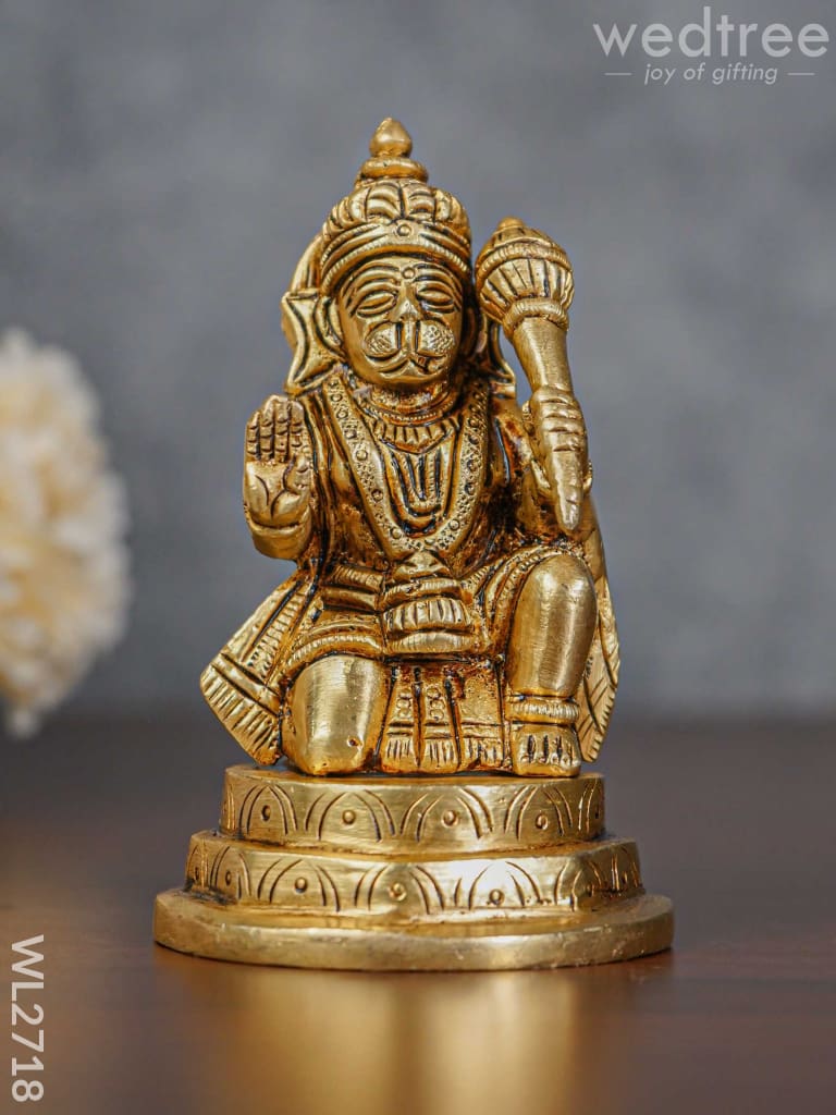 Brass Hanuman Idol - Brown Antique Finish Wl2718 Figurines