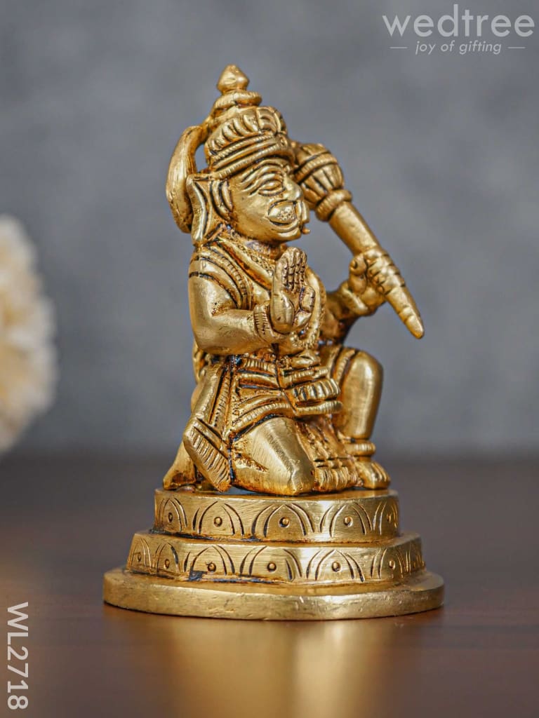 Brass Hanuman Idol - Brown Antique Finish Wl2718 Figurines