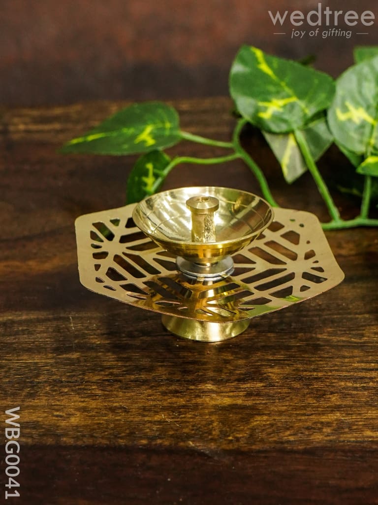 Brass Hexagon Shaped Diya - Wbg0041 Diyas