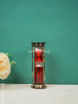 Brass Hourglass With Gel - White Sand Wl4577 Wooden Decor