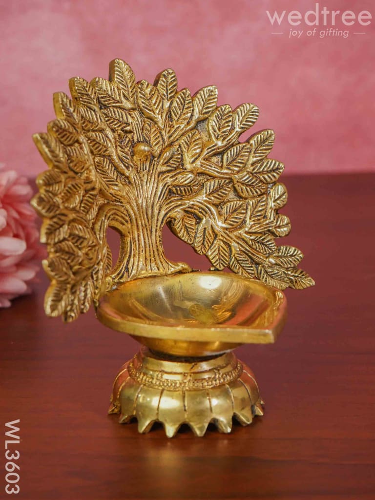 Brass Kalpavriksha Tree Diya With Base - Wl3603