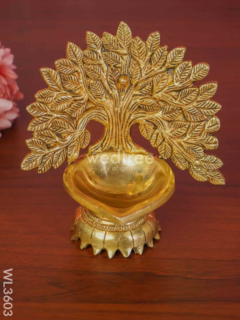 Brass Kalpavriksha Tree Diya With Base - Wl3603