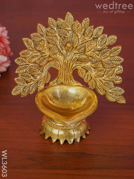 Brass Kalpavriksha Tree Diya With Base - Wl3603