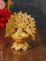 Brass Kalpavriksha Tree Diya With Lotus Base - Wl2599