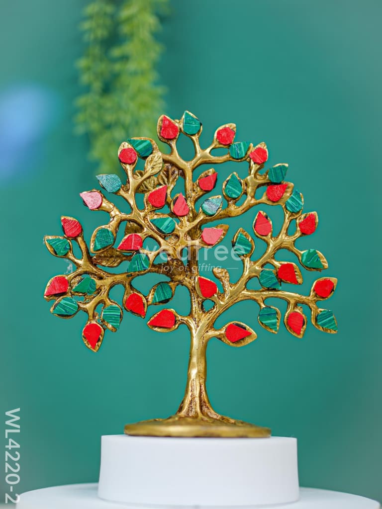 Brass Kalpavriksha Tree With Tile Work - Wl4220 Figurines