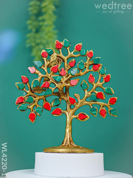 Brass Kalpavriksha Tree With Tile Work - Wl4220 Figurines