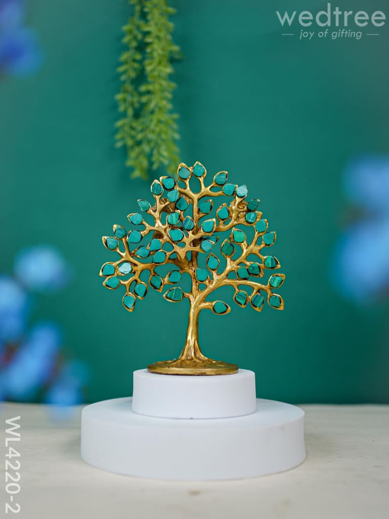 Brass Kalpavriksha Tree With Tile Work - Wl4220 Figurines