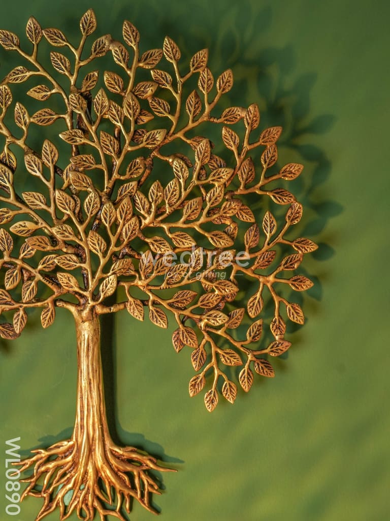 Brass Kalpavriksha Wall Hanging Tree With Roots - Wl0890 Figurines