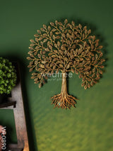 Brass Kalpavriksha Wall Hanging Tree With Roots - Wl0890 Figurines