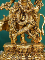 Brass Krishna & Cow Figurine - Wl4387 Figurines