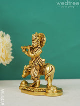 Brass Krishna Figurine With Cow - Wl4439 Figurines