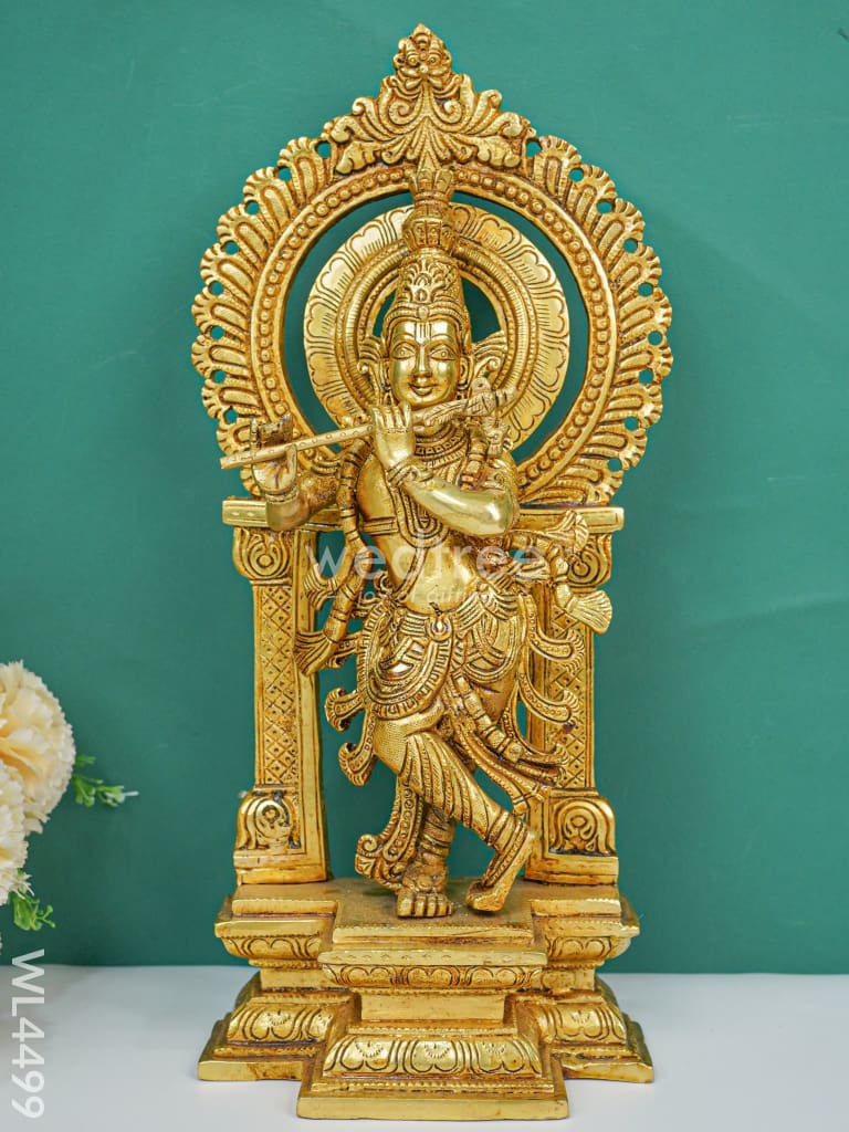 Brass Radha Krishna Idol - Wl4499 Figurines