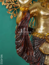 Brass Krishna Idol With Kalpavriksha Tree - Wl4312 Figurines