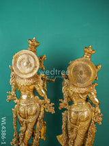 Brass Krishna Radha Figurines - Set Of 2 Wl4386