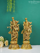 Brass Krishna Radha Figurines - Set Of 2 Wl4386