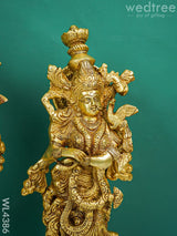 Brass Krishna Radha Figurines - Set Of 2 Wl4386