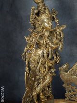 Brass Antique Krishna Urli - Wl2708