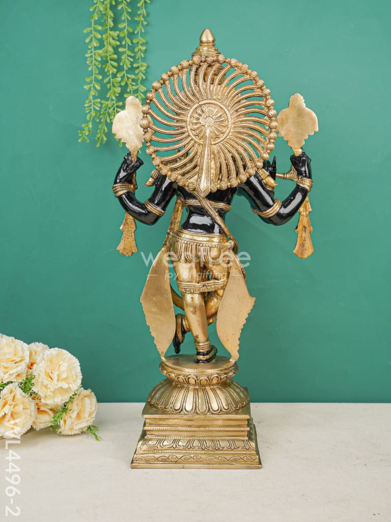 Brass Krishna With Shank Chakra - Wl4496 Figurines