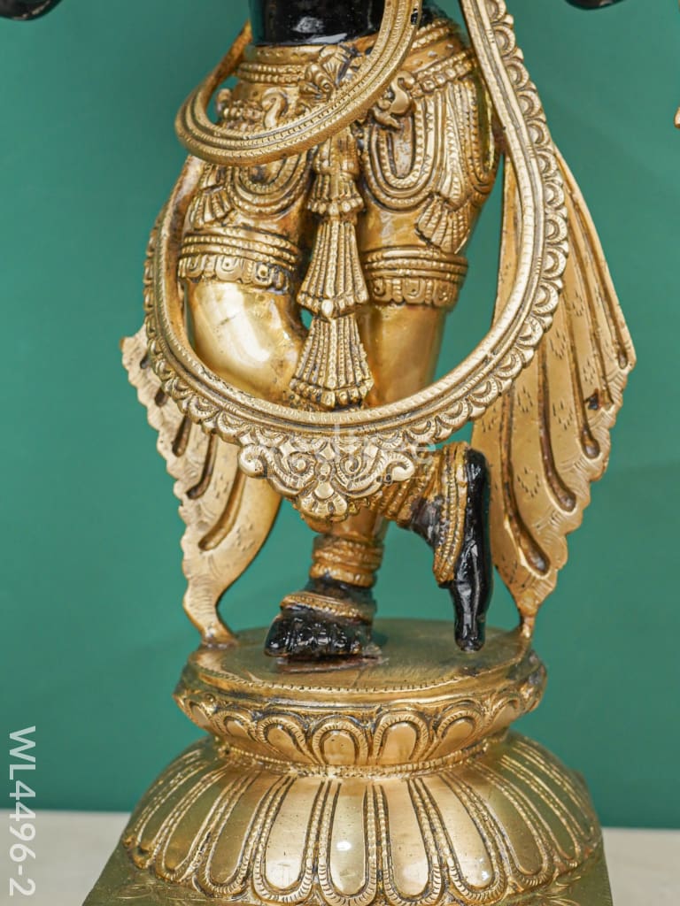 Brass Krishna With Shank Chakra - Wl4496 Figurines